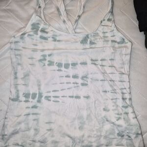 Active USA Green and White Tank Top